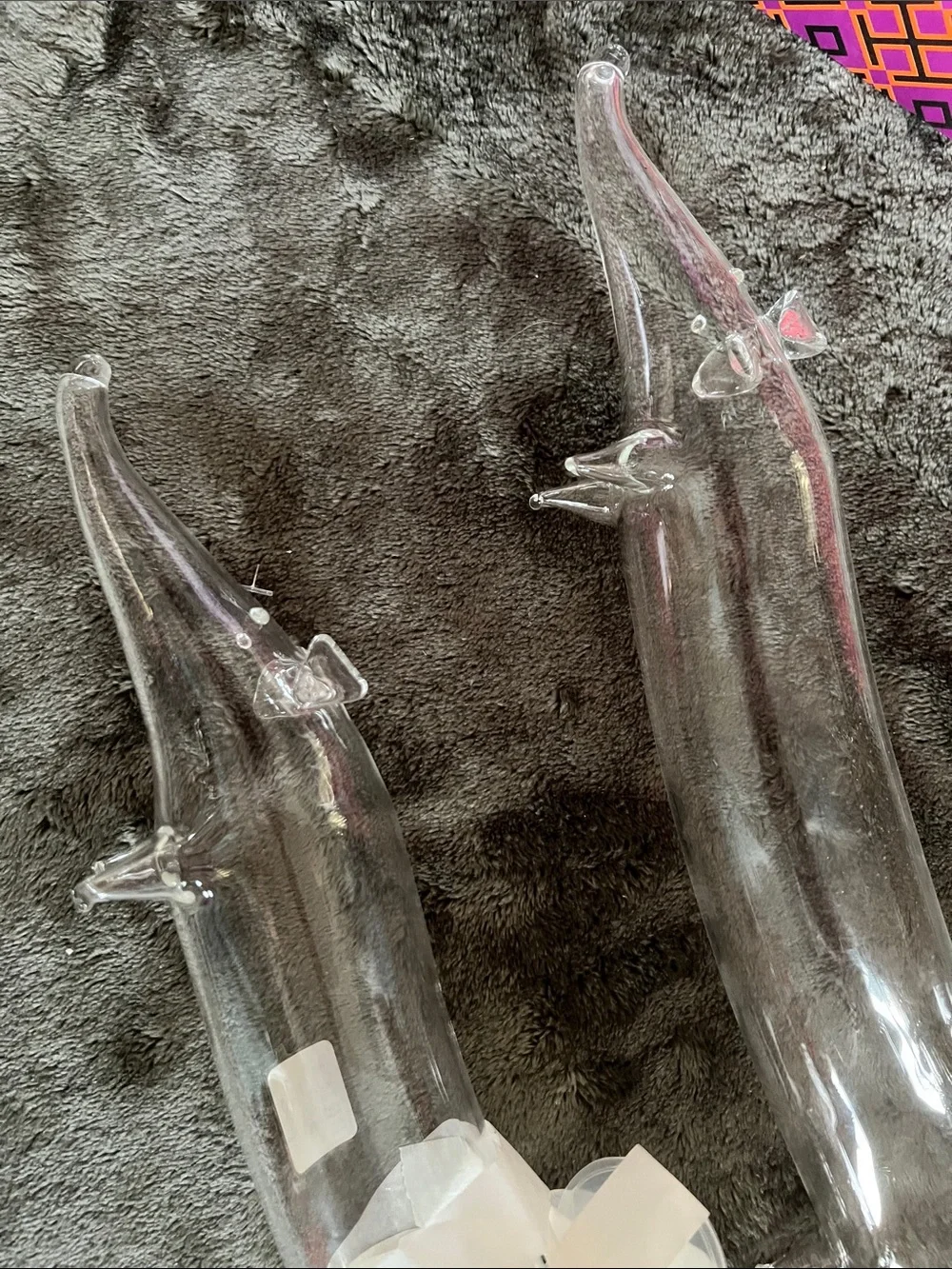 Hand Blown Glass Dachshund Oil & Vinegar Cruet Set | Wiener Dog Kitchen Decor